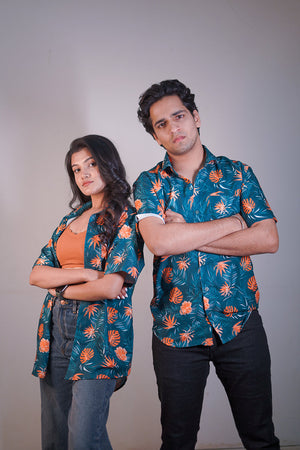 Orange leaf Couple shirt