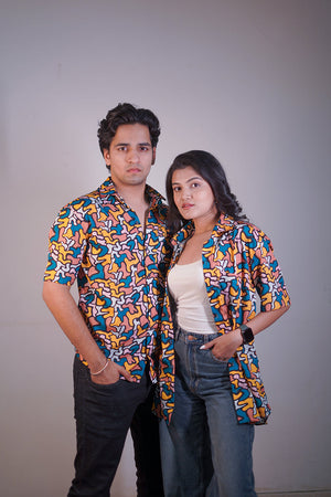 Colourfull Camo Couple shirt