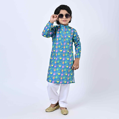 HOLI KURTA SMALL COLOURFUL HANDS