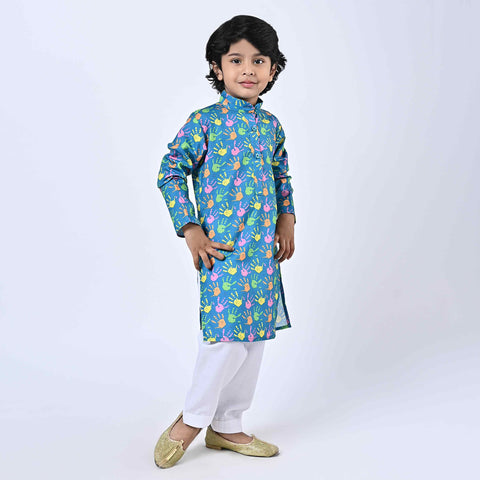 HOLI KURTA SMALL COLOURFUL HANDS