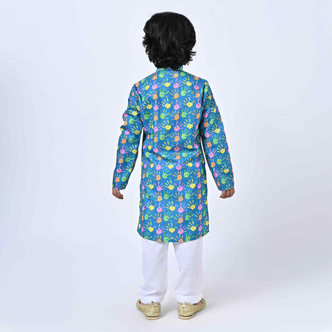 HOLI KURTA SMALL COLOURFUL HANDS