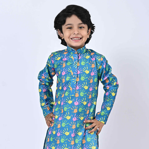 HOLI KURTA SMALL COLOURFUL HANDS