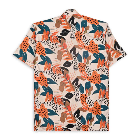 ORANGE & BLACK FLORAL PRINTED SHIRT