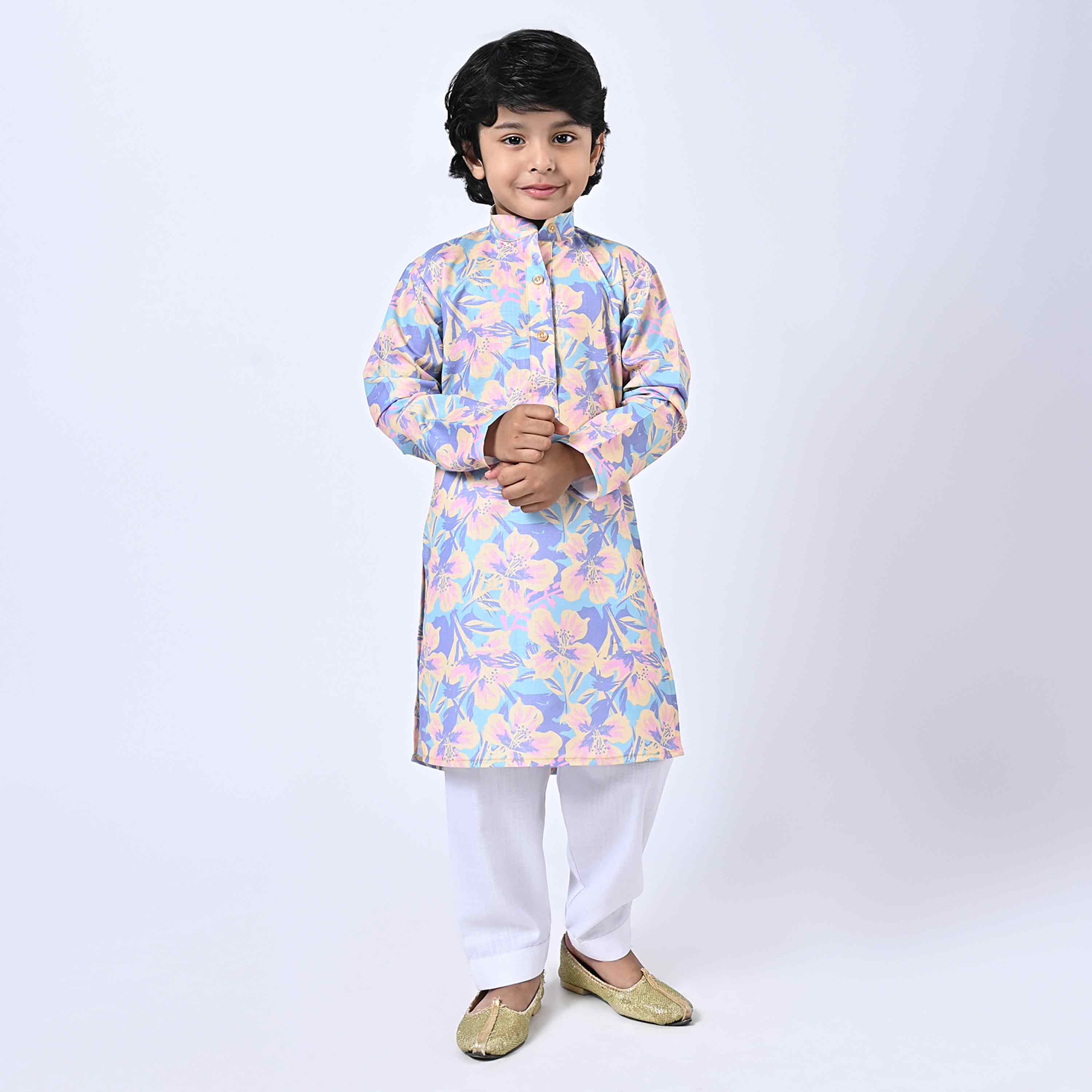 LIGHT ABSTRACT FLORAL KURTA
