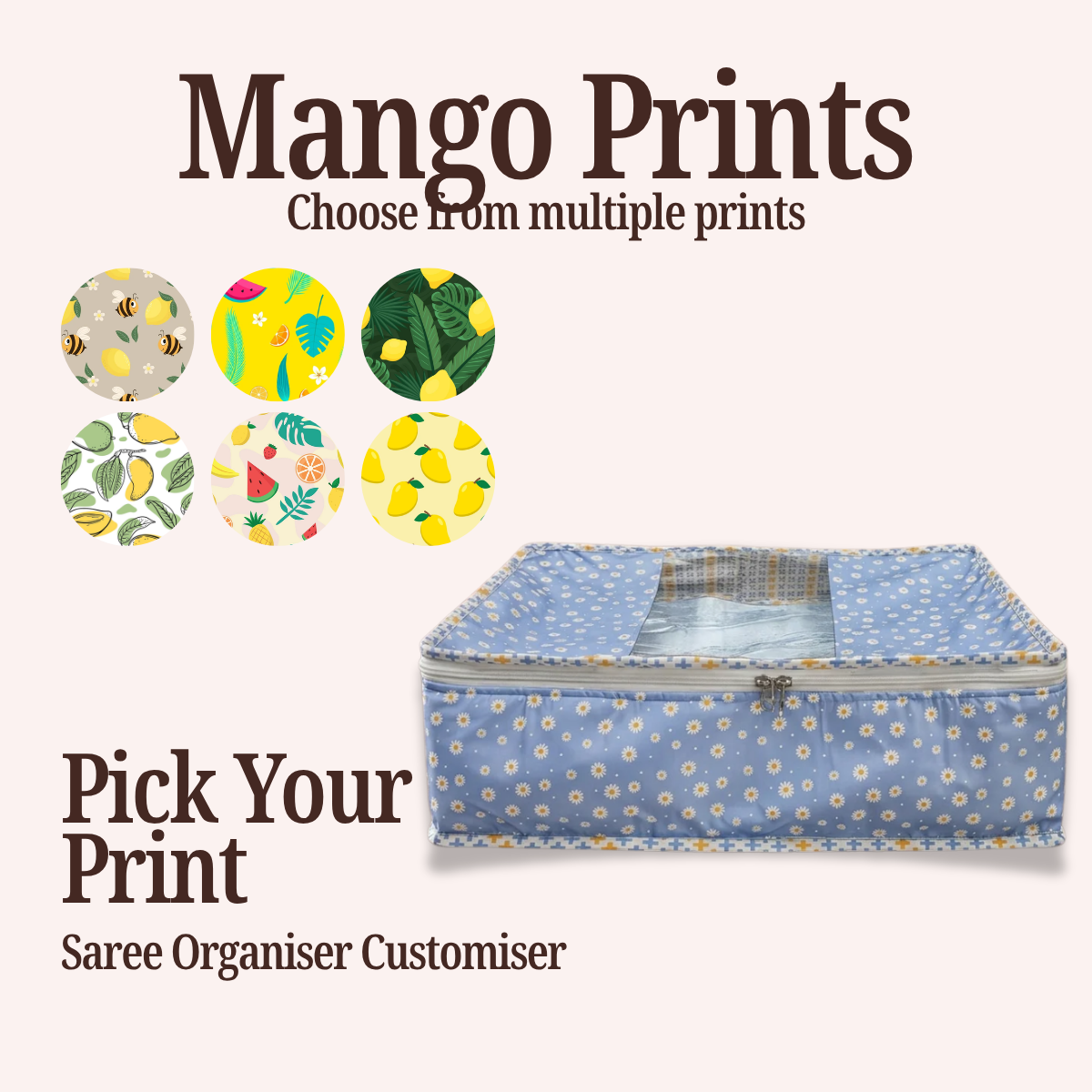 MANGO PRINT SAREE ORGANISER CUSTOMISER