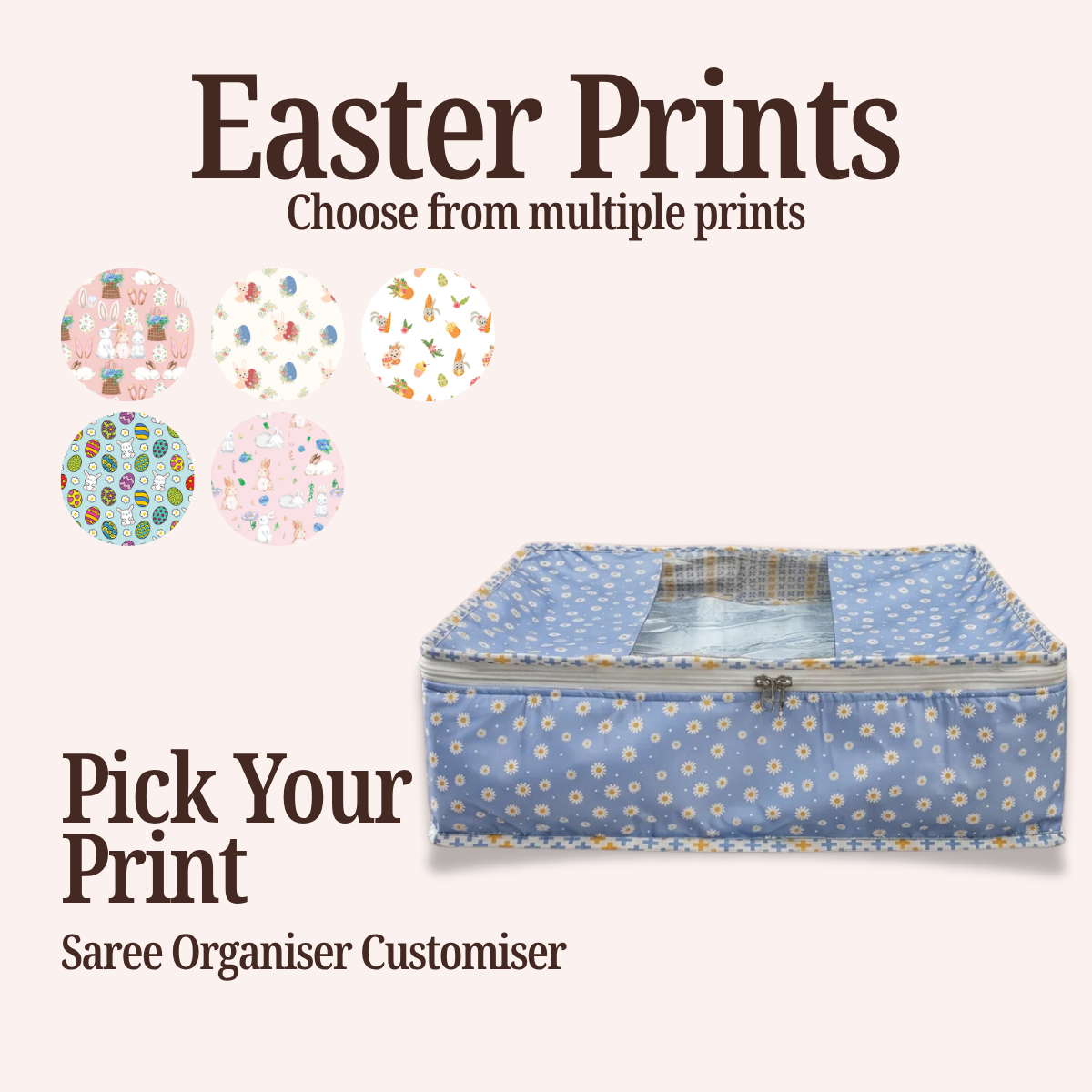 EASTER PRINT SAREE ORGANISER CUSTOMISER