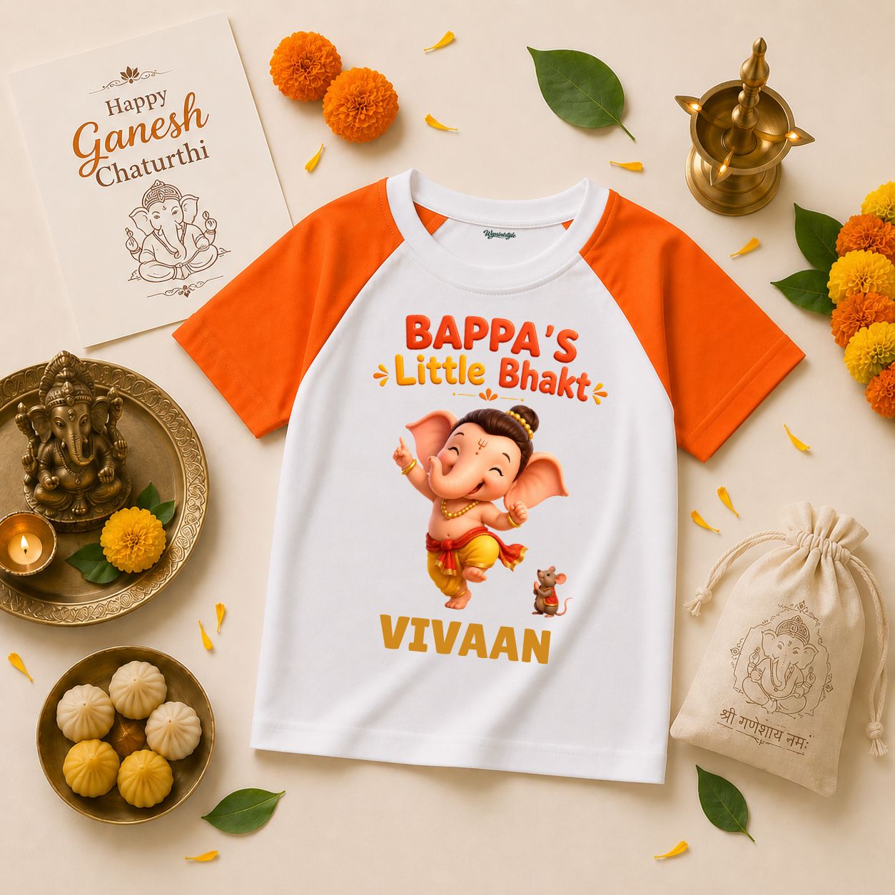 Bappa's Little Bhakt Personalized T-Shirt