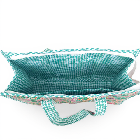EMERALD GARDEN PARTY PRINT SMALL TOTE BAG