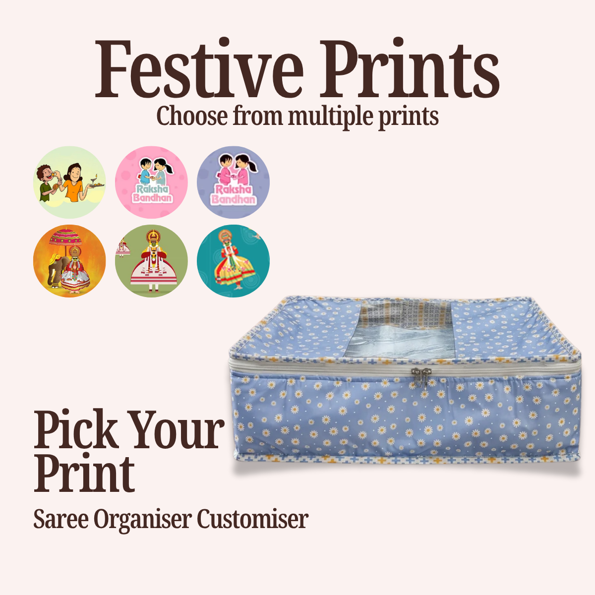 FESTIVE PRINT SAREE ORGANIZER CUSTOMISER