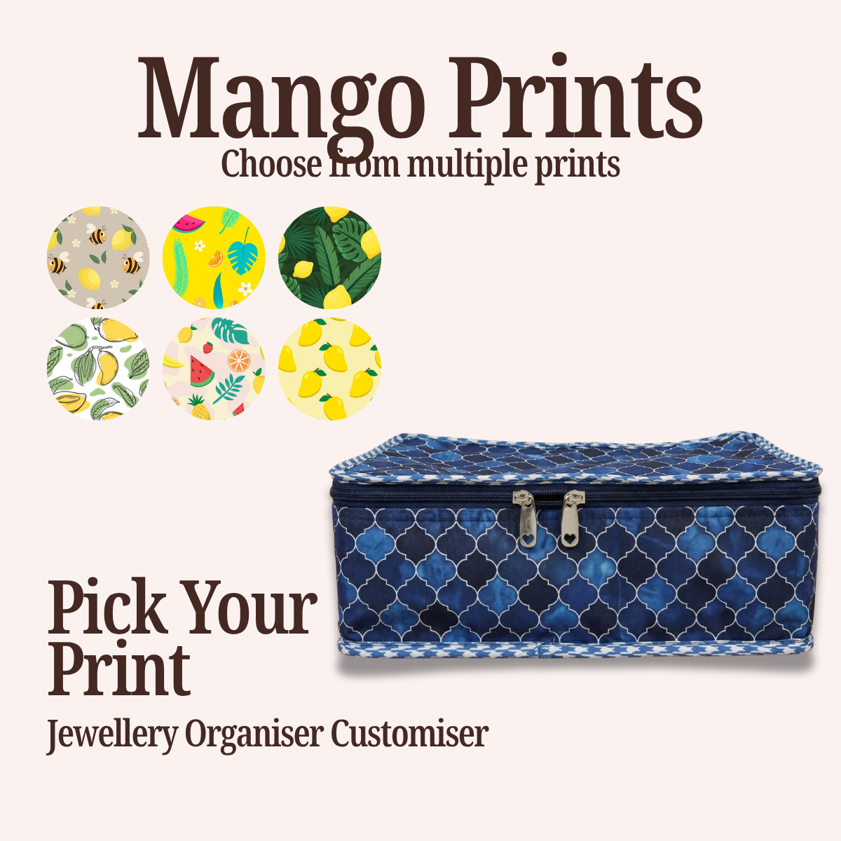 MANGO PRINT JEWELRY ORGANISER CUSTOMISER