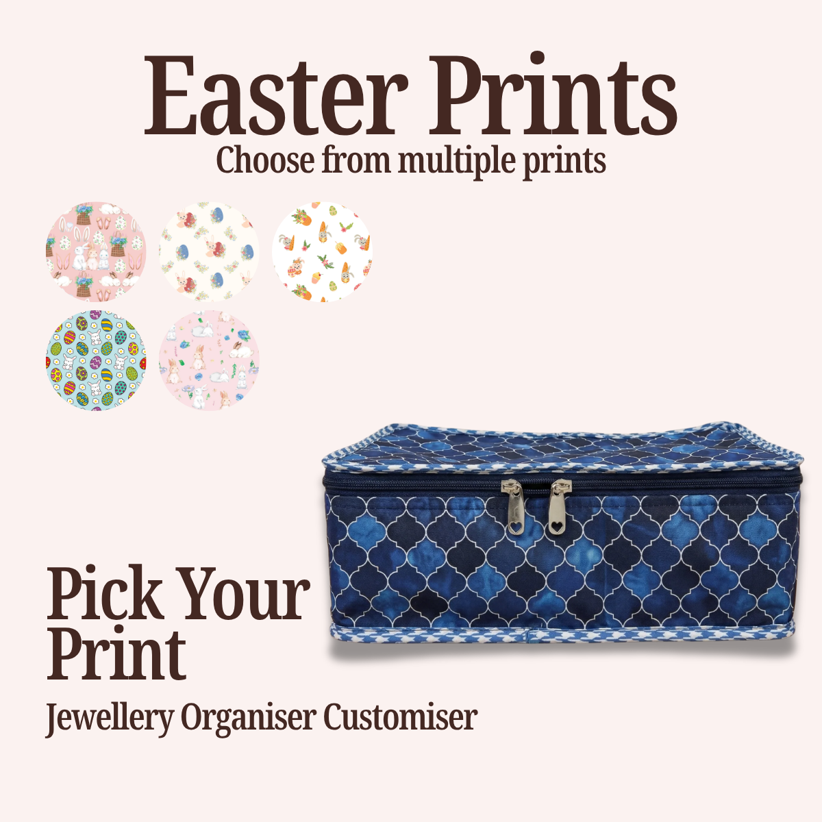 EASTER PRINT JEWELRY ORGANISER CUSTOMISER
