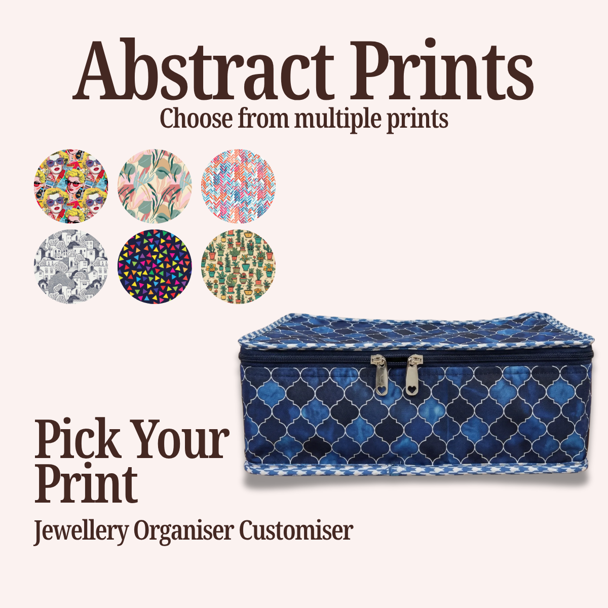 ABSTRACT PRINT JEWELRY ORGANIZER CUSTOMISER