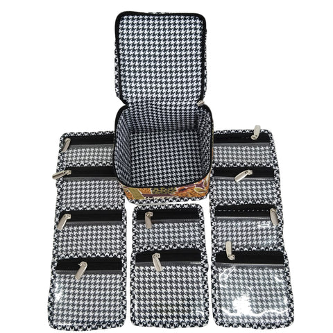 MIDNIGHT PEACH PETALS PRINT EARRING ORGANIZER