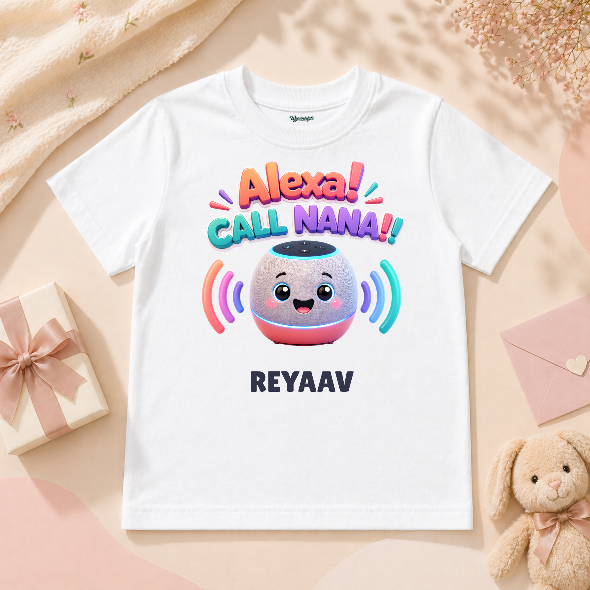 Little Baby Saying Alexa Call Nana Cute Voice Assistant Fun