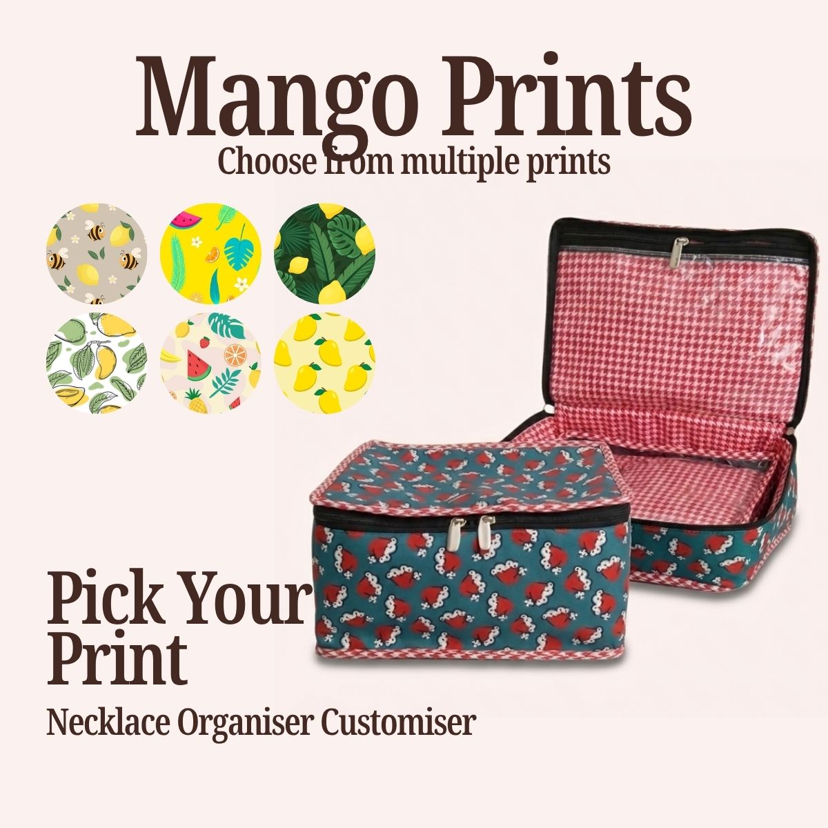 MANGO PRINT NECKLACE ORGANIZER CUSTOMISER