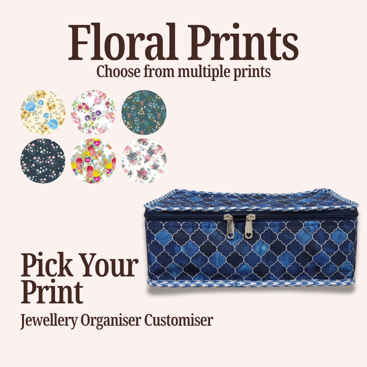 FLORAL PRINT JEWELRY ORGANIZER CUSTOMISER