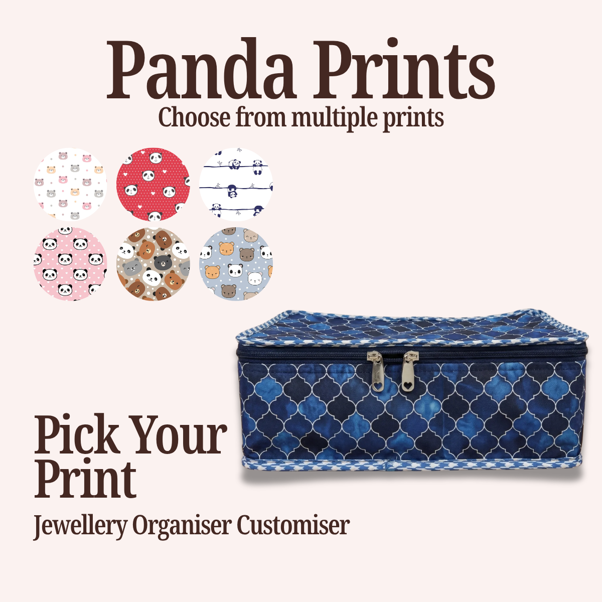 PANDA PRINT JEWELRY ORGANIZER CUSTOMISER