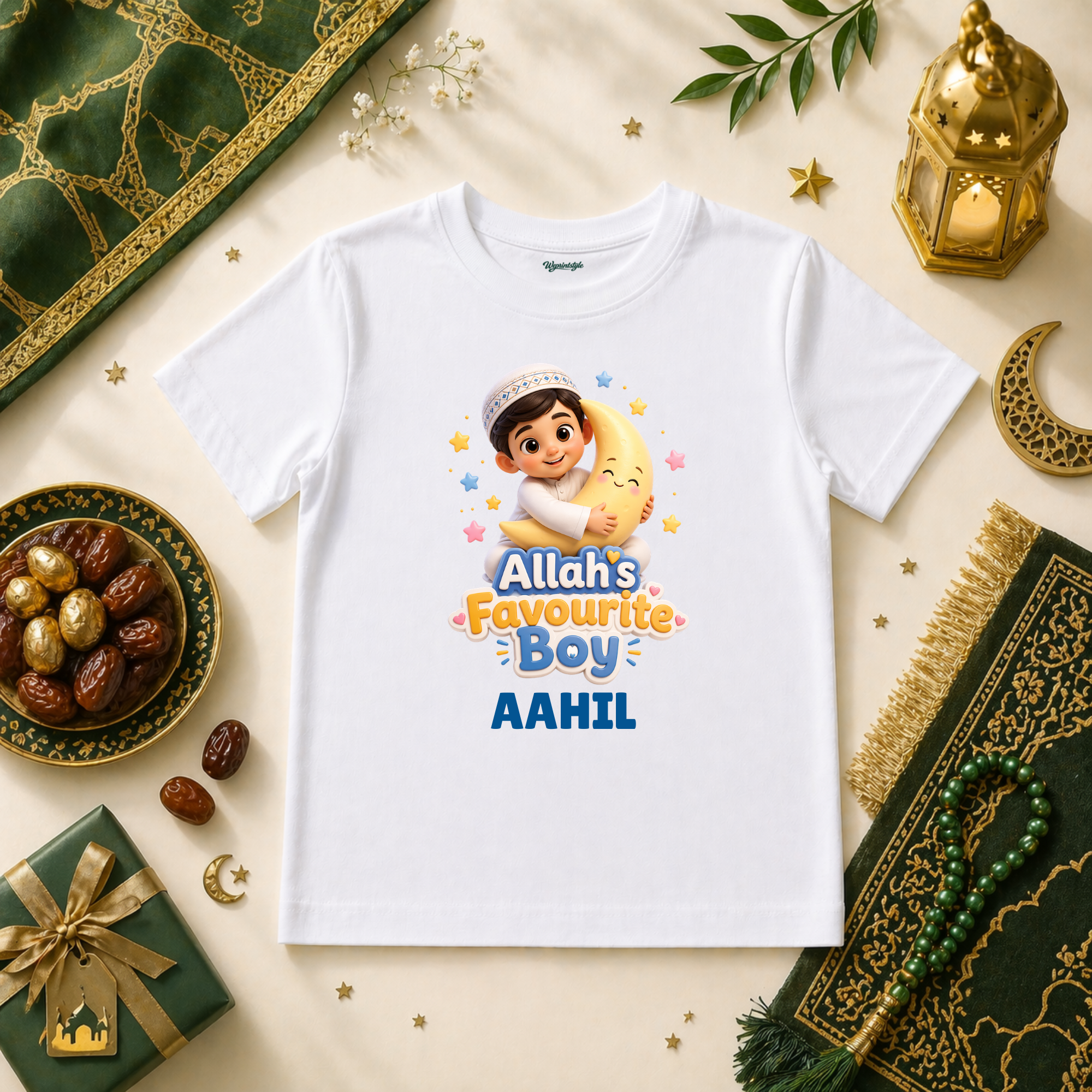 Allah’s Favourite Boy Cute Baby Boy Outfit Crescent Moon