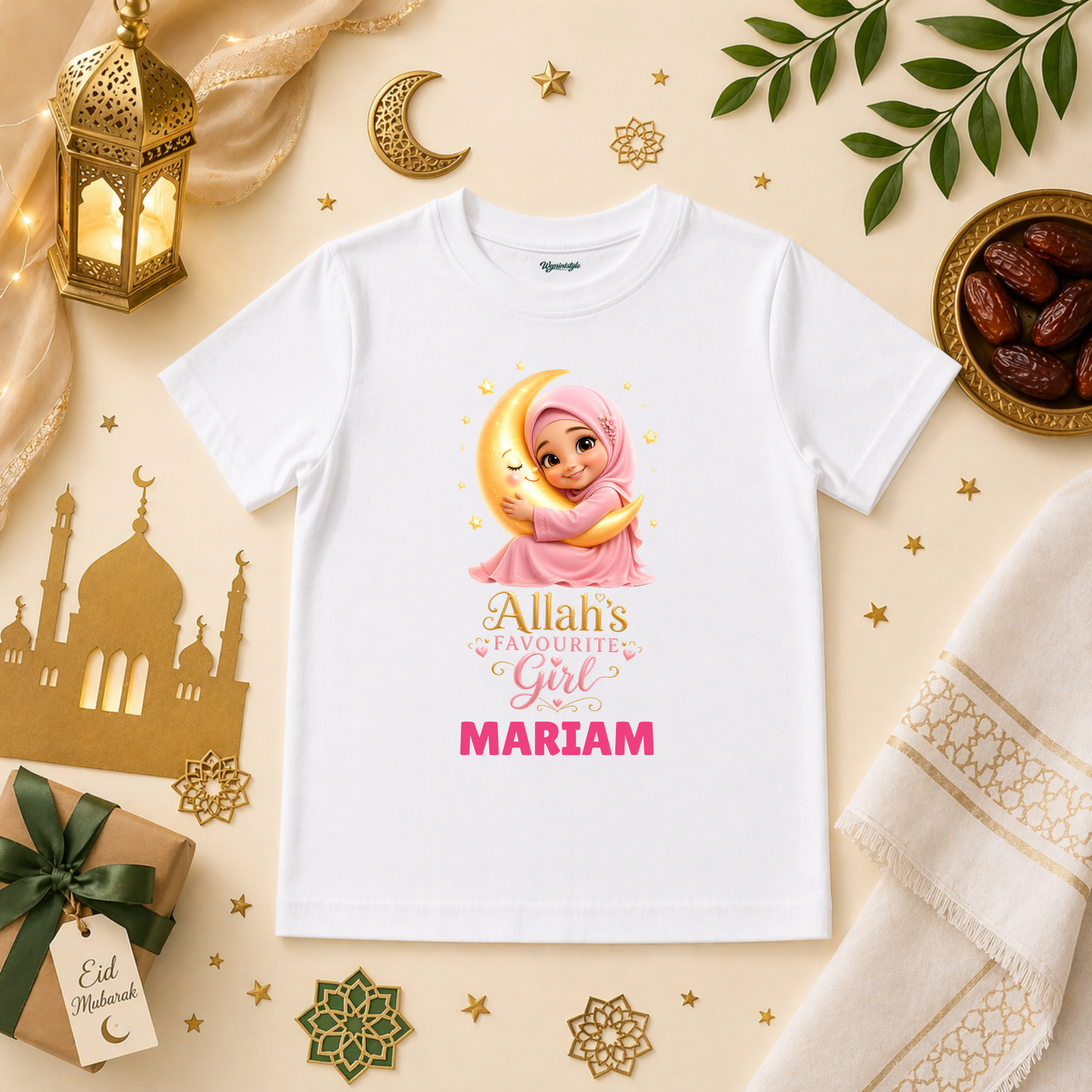 Cute baby girl in pink hijab