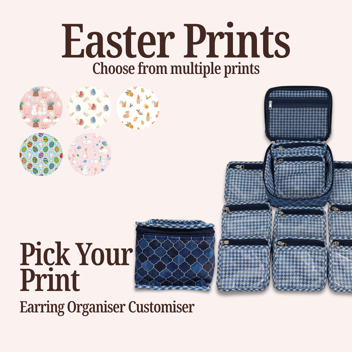 EASTER PRINT EARRING ORGANIZER CUSTOMISER