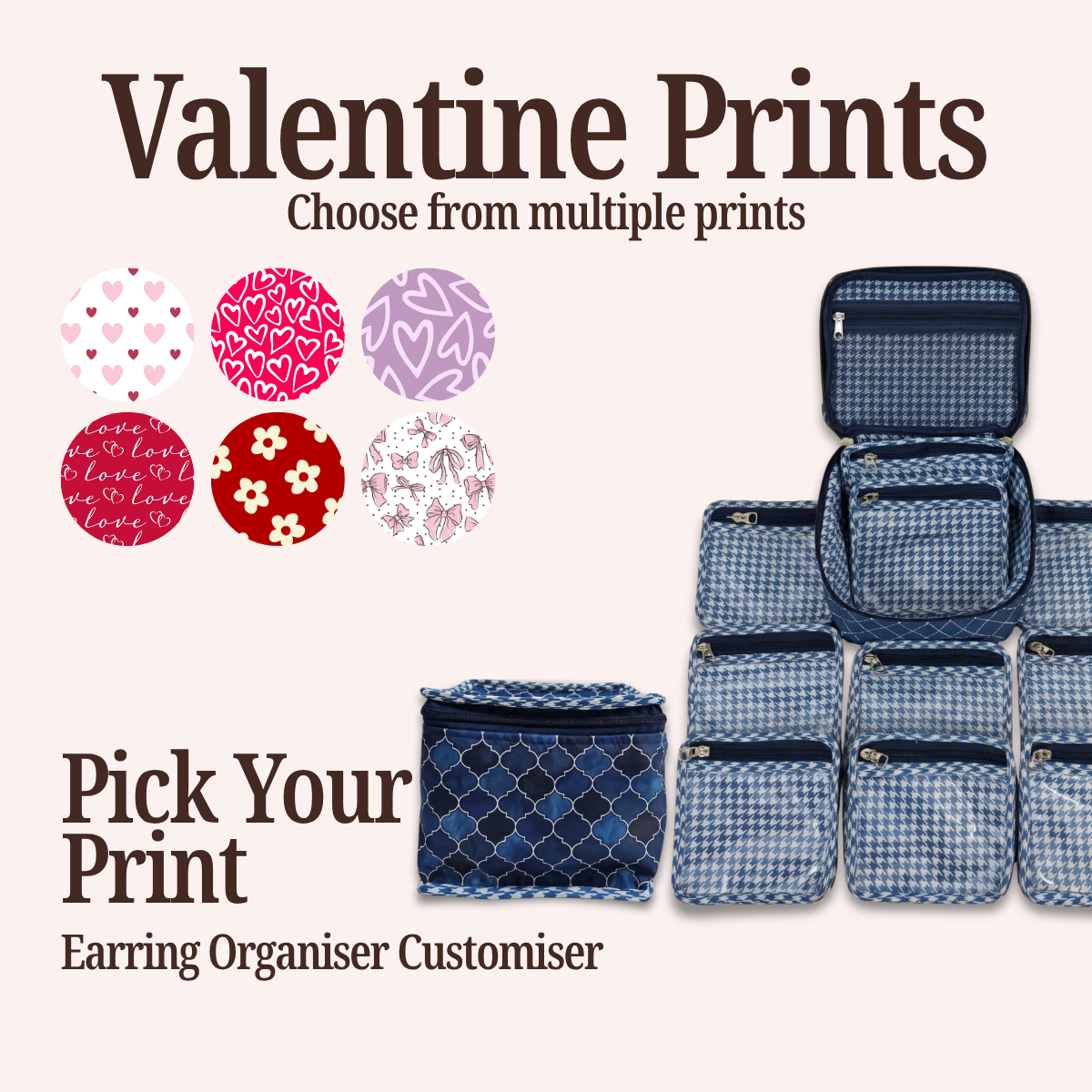VALENTINE PRINT EARRING ORGANIZER CUSTOMISER