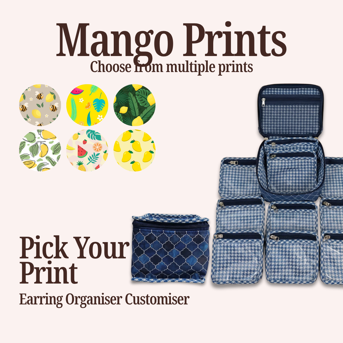 MANGO PRINT EARRING ORGANIZER CUSTOMISER