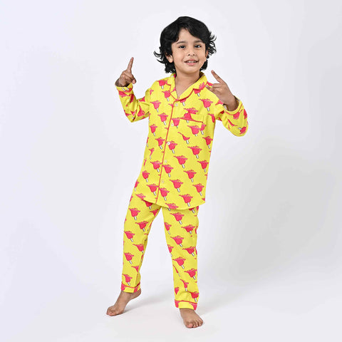 Melting Ice Cream Printed Kids Night Suit