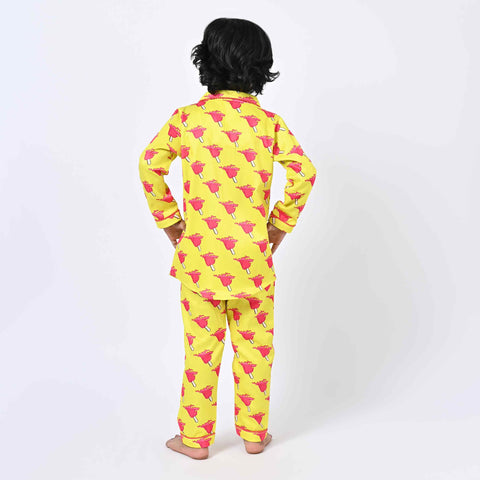 Melting Ice Cream Printed Kids Night Suit
