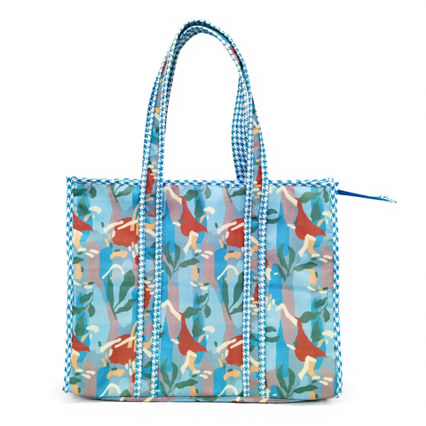 COBALT CAMO JUNGLE PRINT SMALL TOTE BAG