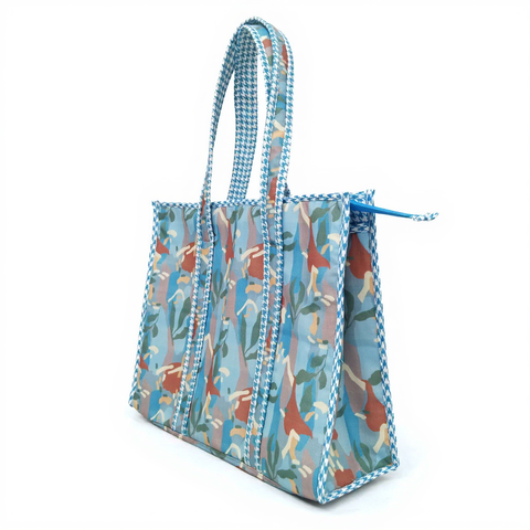 COBALT CAMO JUNGLE PRINT SMALL TOTE BAG