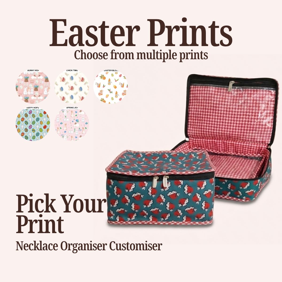EASTER PRINT NECKLACE ORGANIZER CUSTOMISER
