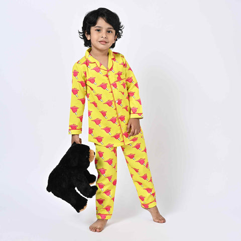 Melting Ice Cream Printed Kids Night Suit