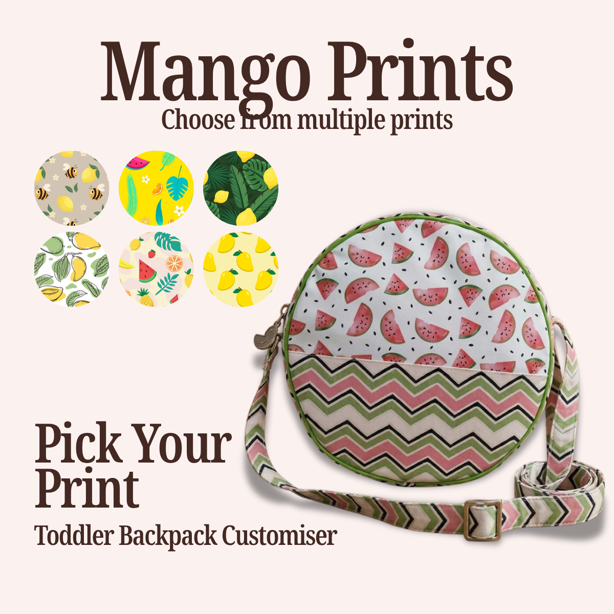 MANGO PRINT TODDLER BACKPACK CUSTOMISER