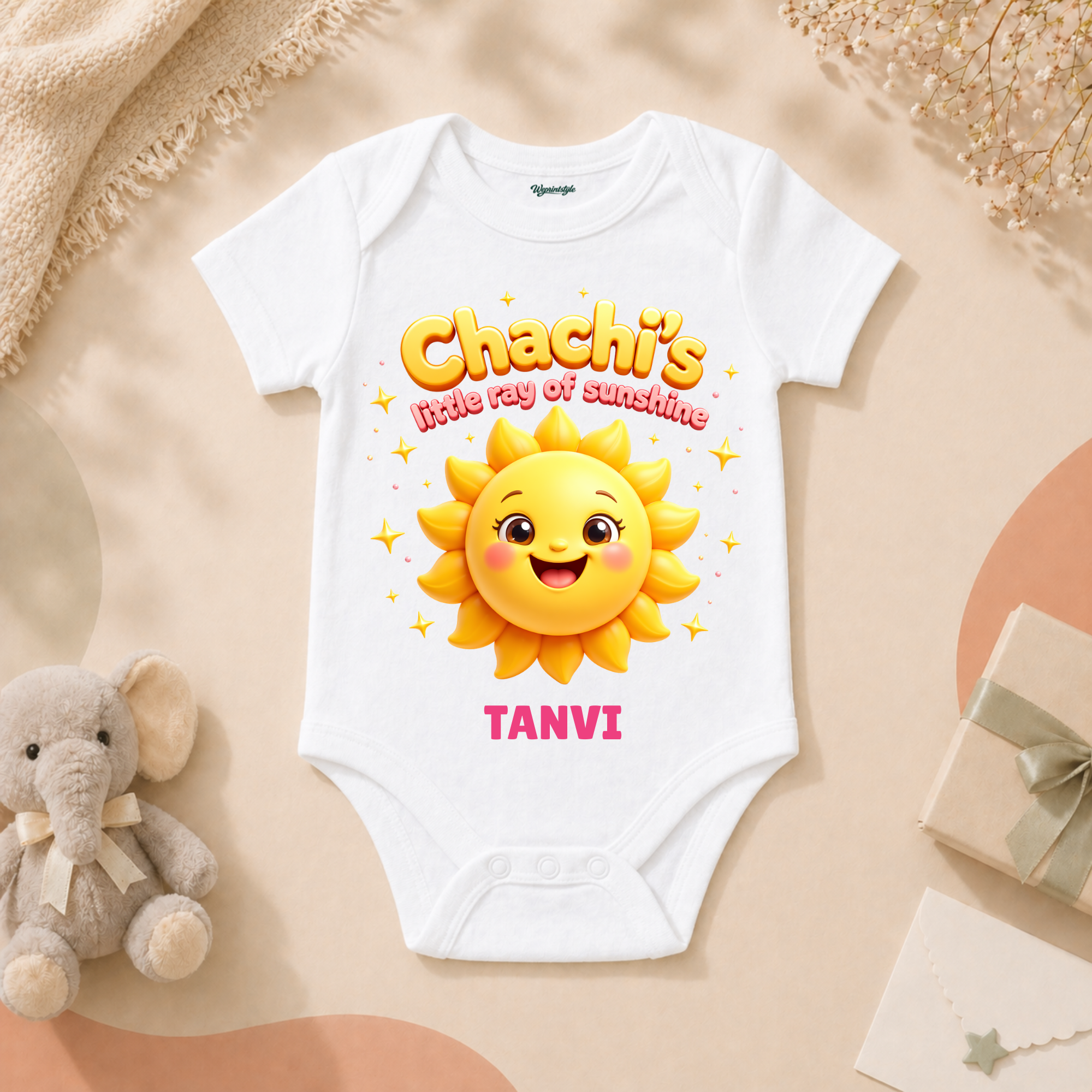Adorable Chachis Little Ray Of Sunshine Baby Girl Outfit With Smiling Sun Cute Bright