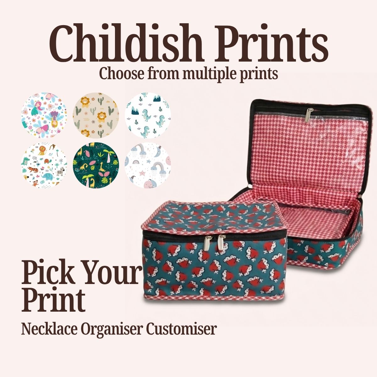 CHILDISH PRINT NECKLACE ORGANIZER CUSTOMISER
