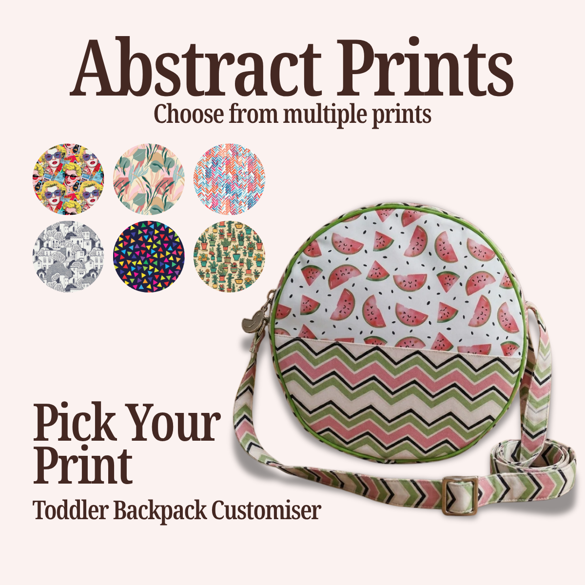 ABSTRACT PRINT TODDLER BACKPACK CUSTOMISER