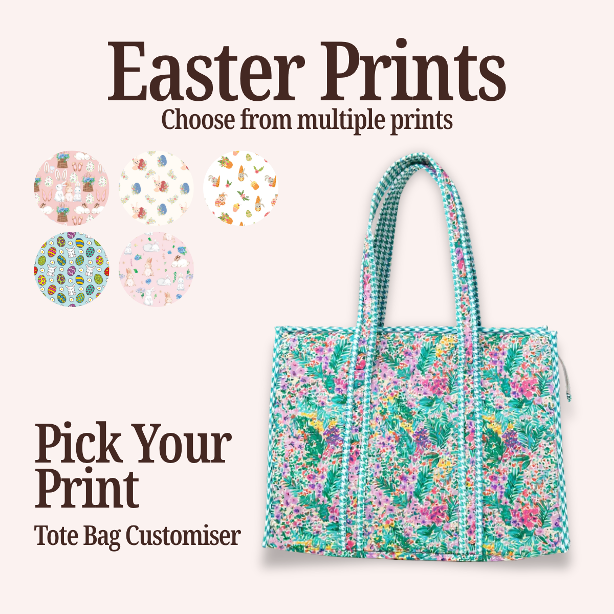 EASTER PRINT TOTE BAG CUSTOMISER