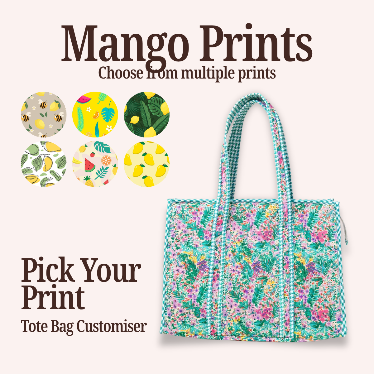 MANGO PRINT TOTE BAG CUSTOMISER