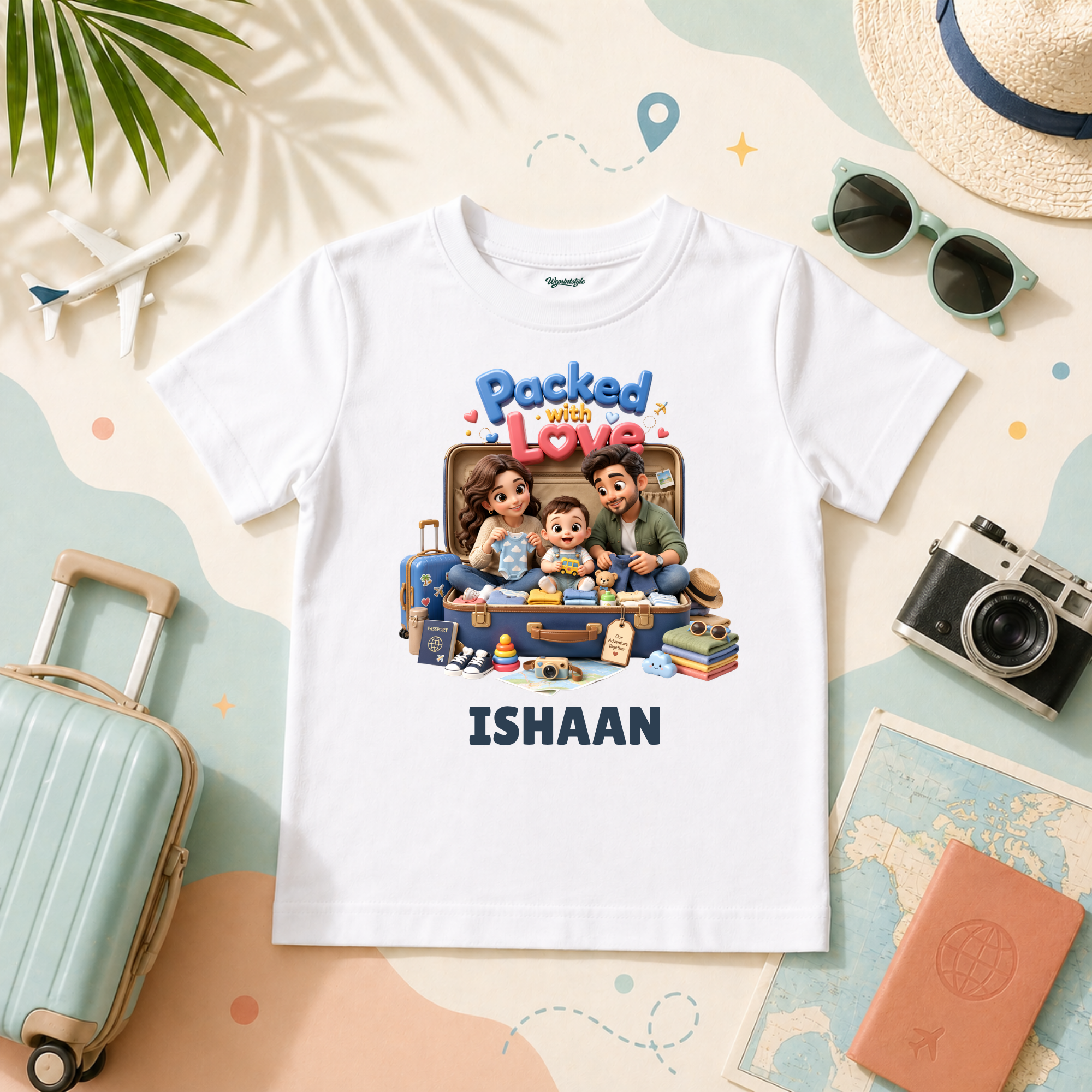 Travel Ready Family Packed With Love Vacation Outfit Custom Name Tee