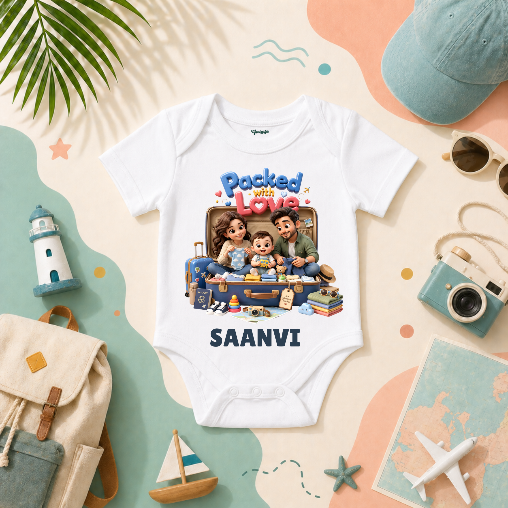 Travel Ready Family Packed With Love Vacation Outfit Custom Name Tee