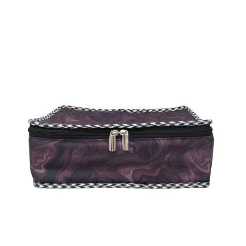 PLUM MARBLE PRINT JEWELRY ORGANIZER