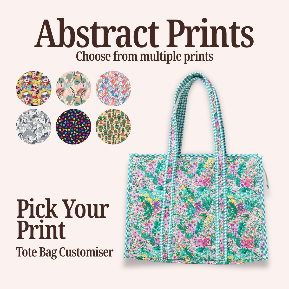 ABSTRACT PRINT TOTE BAG CUSTOMISER