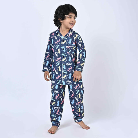 Car Printed Kids Night Suit