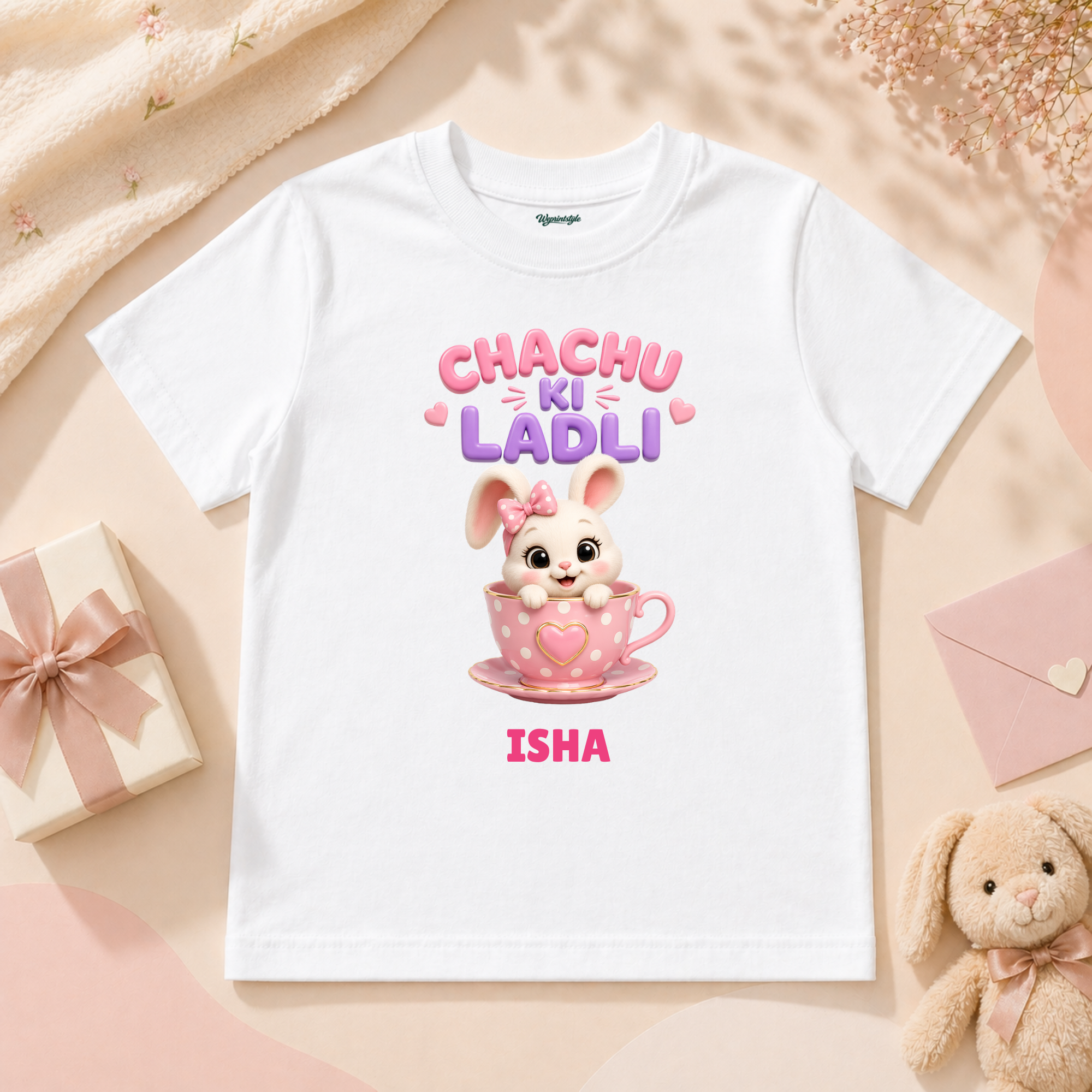 Adorable Little Princess Bunny Sitting In Cup With Chachu Love