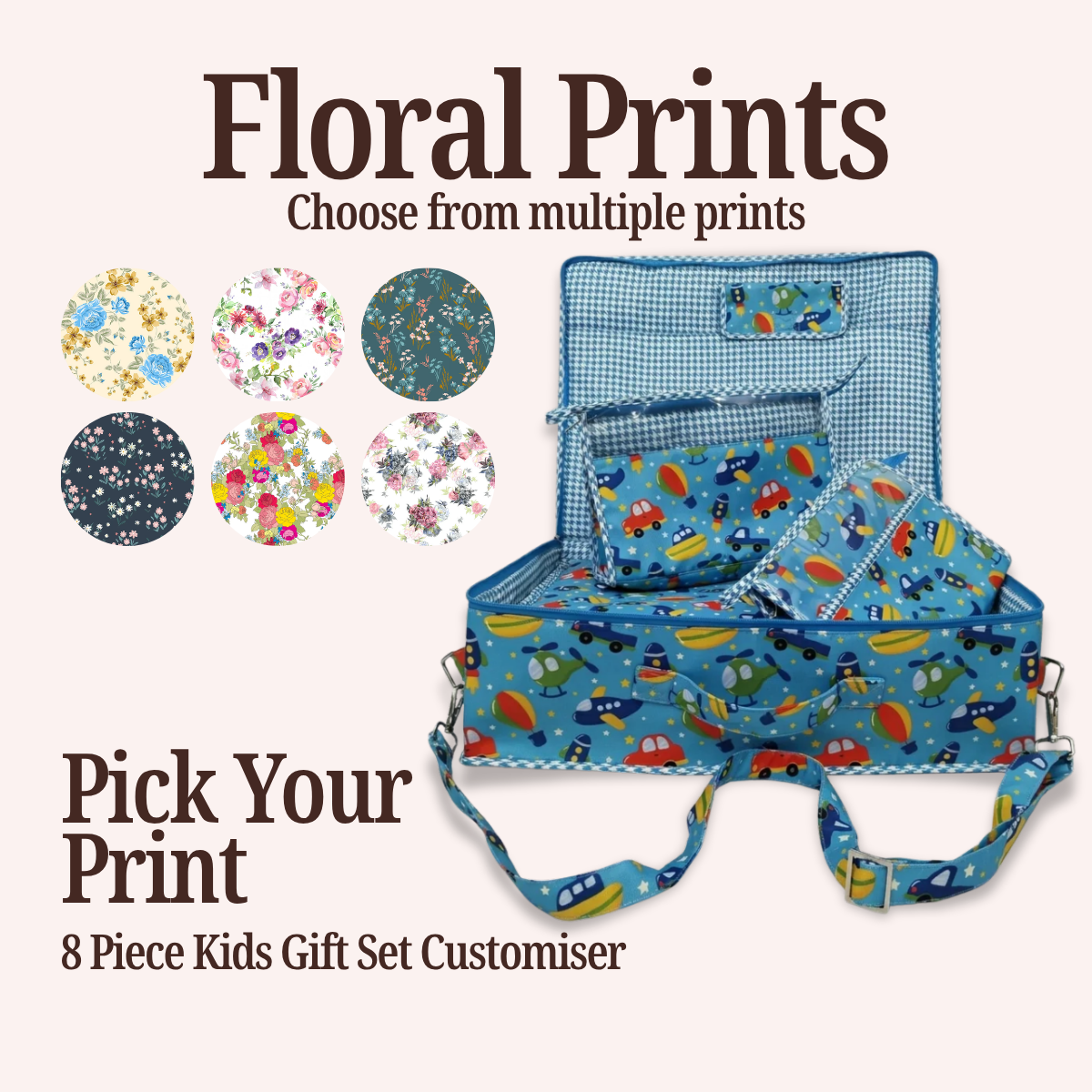 FLORAL PRINT 8 PIECE KIDS GIFT CUSTOMISER