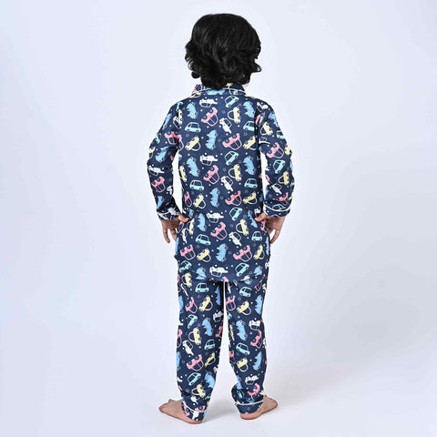 Car Printed Kids Night Suit