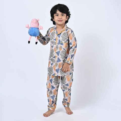 Tropical Flower Printed Night Suit