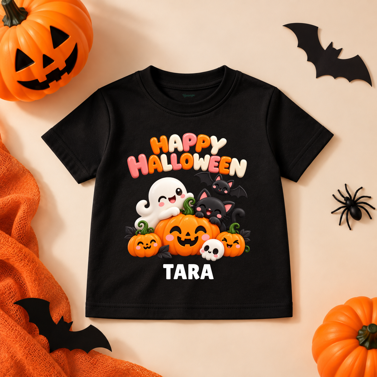 Happy Halloween Pumpkin Friends Kids T-Shirt