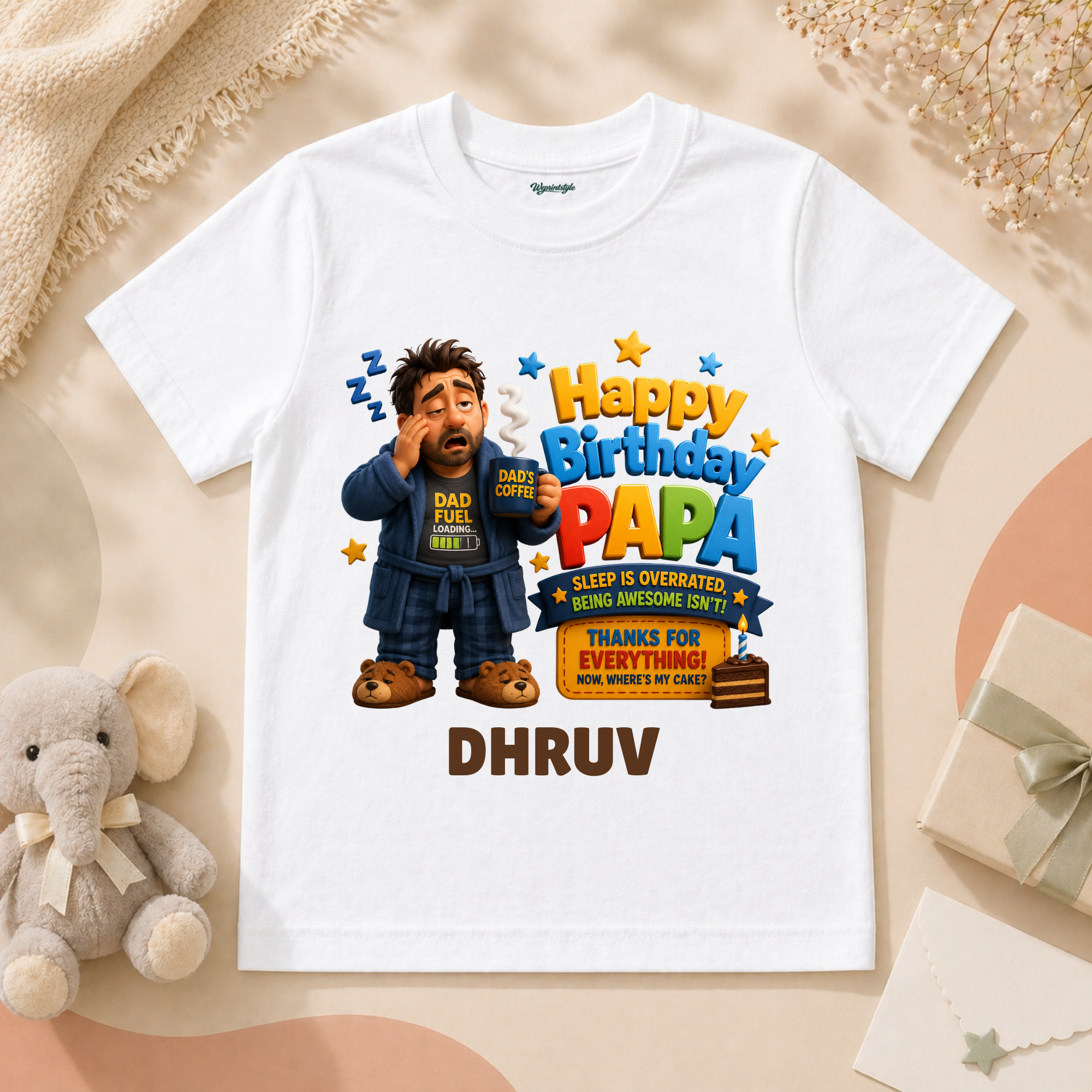 Happy Birthday Papa Funny Dad Fuel Loading T-Shirt