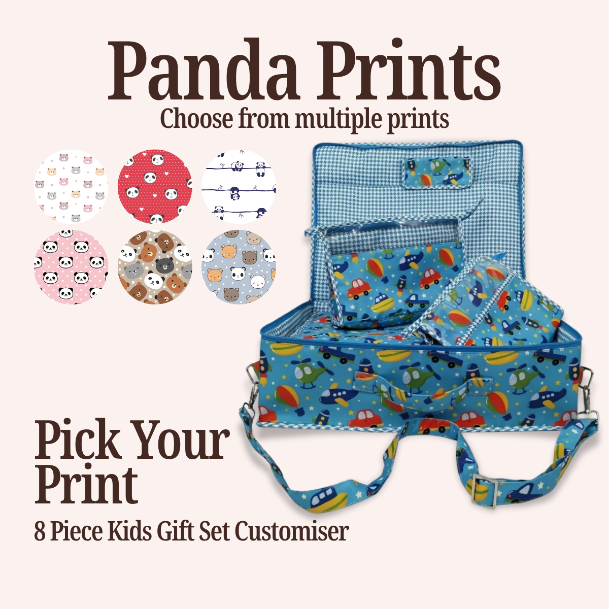 PANDA PRINT 8 PIECE KIDS GIFT CUSTOMISER